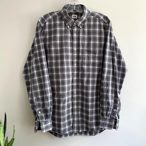 Uniqlo Mens S Long Sleeve Checkerboard Work Casual Shirt - Picture 1 of 5
